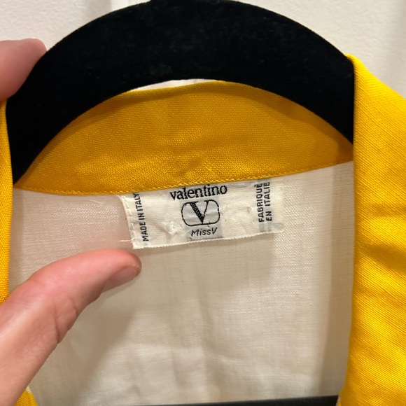 Vintage Valentino Miss V Yellow White Floral Skirt Set Dress 2 Pieces Small - Picture 7 of 12